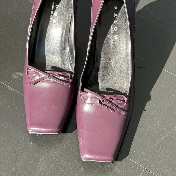 Dark Purple Paloma Square Tip Heels - Made in Italy - Picture 6 of 9